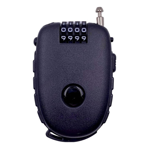 2X Cable Combination Padlock, Ski Lock, Stroller Lock, Cable Lock, 90cm / 2.4mm (Diameter) Steel Retractable Cable 1