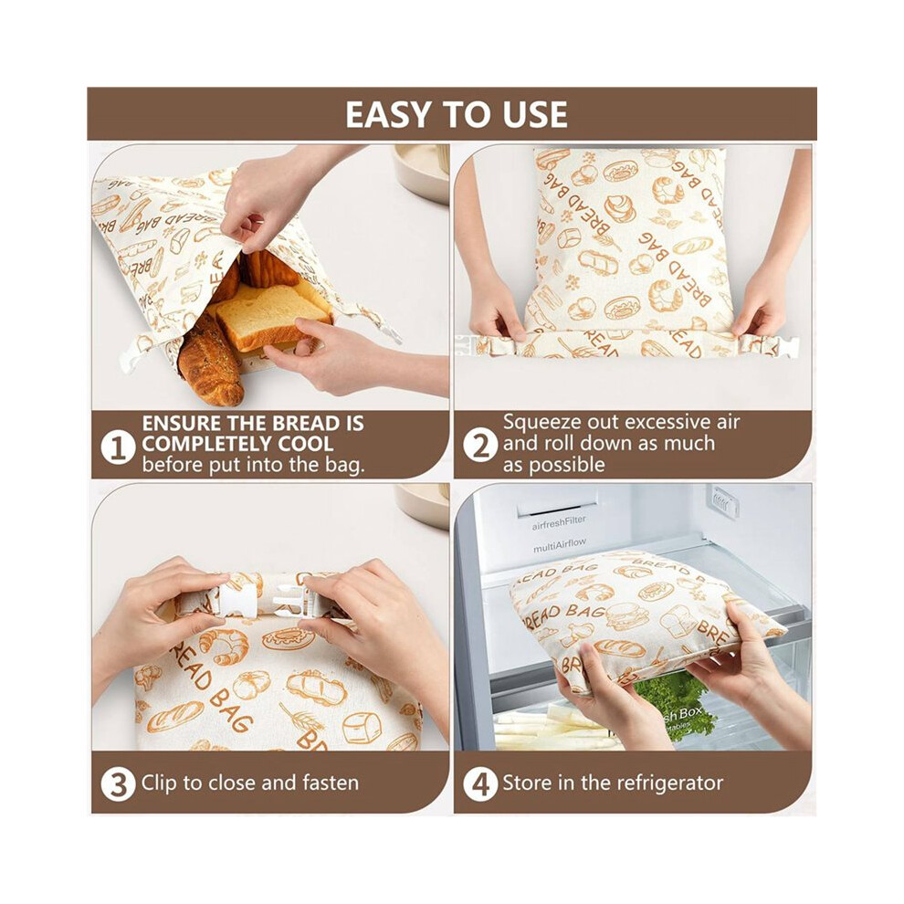Reusable Beeswax Bread Bags(4 Pack), Beeswax Bags For Sourdough/Homemade Bread, Natural Cotton Bees Wax Bag 6031319223174