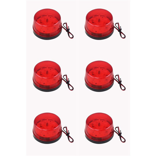 6X 12v Alarm Led Flashing Strobe Light for Home Security Alarm System Red
