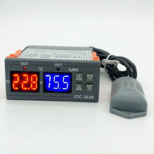 2X Digitaler Thermostat Hygrostat Temperatur Feuchtigkeitsregelung STC 3028 AC 110V 220V Hygrometer Inkubator Controller