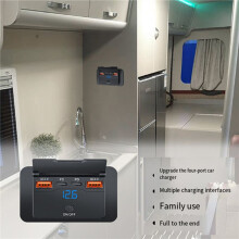 2X 4 Portas 12V 108W Dual PD+Dual QC3.0 Carregador USB com Voltímetro Digital Tomada de Energia Adaptador de Painel