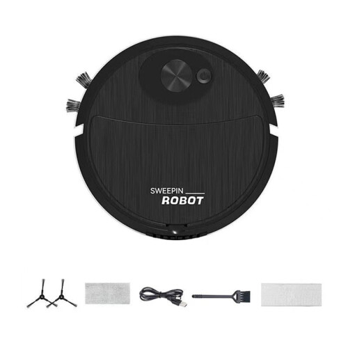 3X  Cleaning Sweeping Robot Automatic Vacuum Robot Ultra Thin Silent Cleaning Hard Floor Cleaning Machine,Black 1