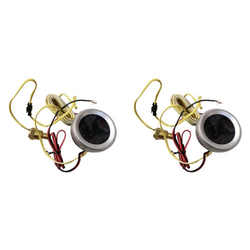 2pcs 52mm Water Temperature Gauge Car Digital Meter LED Display with Temperature Sensor Alarm Function