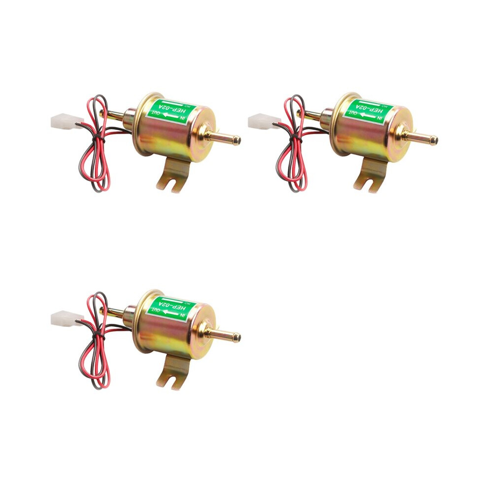 3X Universal 12V Low Pressure Gas Pump Inline Electric Fuel Pump For Gas Engine 2.5-4Psi Hep-02A Gold 6032221283997