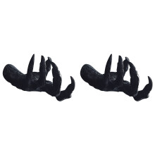 2X Witch'S Hand Wall Hanging Statues,Resin Retro Art Hanging Design Mounted Hang Decoration (Black)