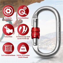 4pcs Carabiner Hooks 25 KN, O-Shaped Carabiner Hooks,Heavy Duty Safety Carabiner, Carabiner for Yoga, Hammock, Camping