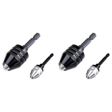 Drill Chuck Adapter-4Pcs Drill Chuck for Impact Driver,Drill Bit Adapter Keyless Chuck 1/4 Hex Shank (0.6-8mm,0.3-3.6mm)