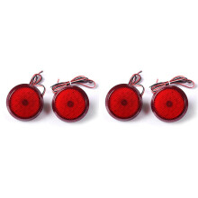 4X Rond Reflecterende Lamp voor de Achterbumper van een Auto voor /Qashqai voor  Sienna/ voor Scion, Achterrem- en Remlicht (Rood)