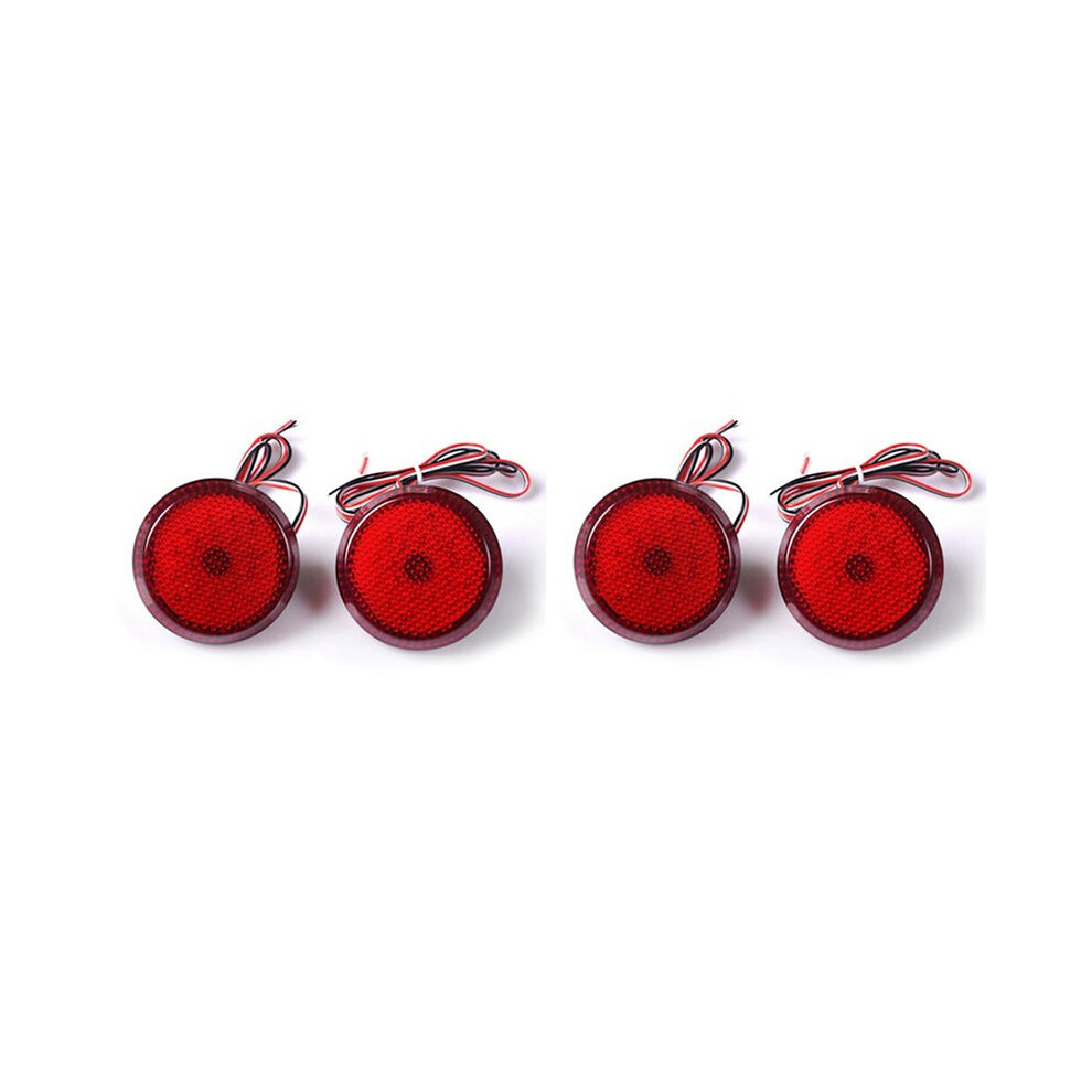 4X Tail Rear Bumper Reflector Lamp Round For /Qashqai For Sienna/ Scion Tail Brake Stop (Red) Light/Red 4711343815737
