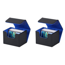 2X 100+ Trading Card Deck Box Gathering Card Toy W/ Magnetic Closure Game Cards Storage Game Card Case Black&