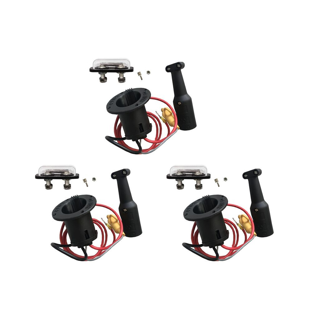 3X 48V Charger Cord Plug & Charger Receptacle For Club Car Precedent Carts 2000 101828901, 101802101 6031024805504
