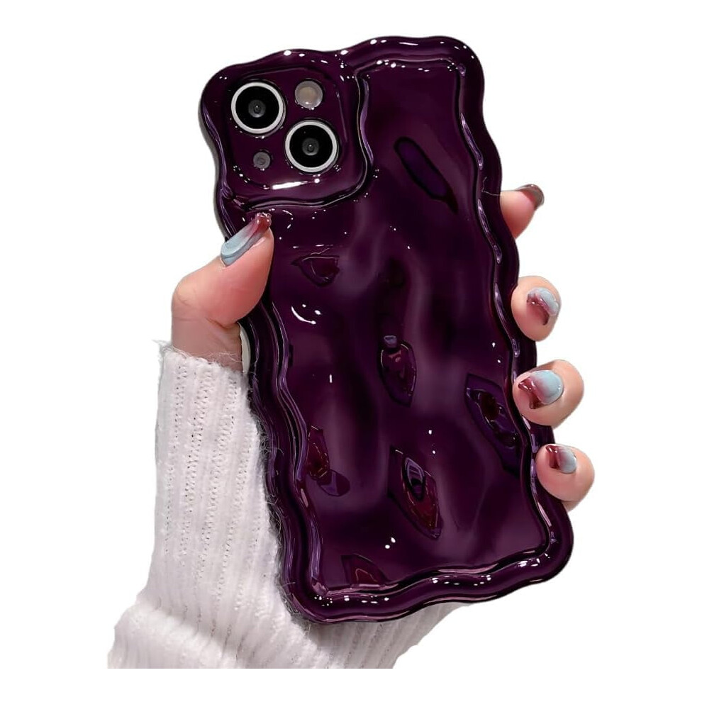 Luxury Electroplated Water Ripple Phone Case For Iphone 14 Pro Â Soft Shockproof, Curly Wave Frame & Camera Protection (Purple) Purple 9426043948061
