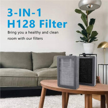 -H128 Replacement Filter Compatible for LEVOIT -H128 Air Purifier, -H128 H13 True HEPA Replacement Filter 8 Pack