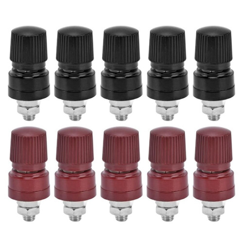 10 Pairs Brass Plated Binding Posts, M6 Thread Terminal, Wide Application, Easy to Distinguish, Strong Conductivity 1