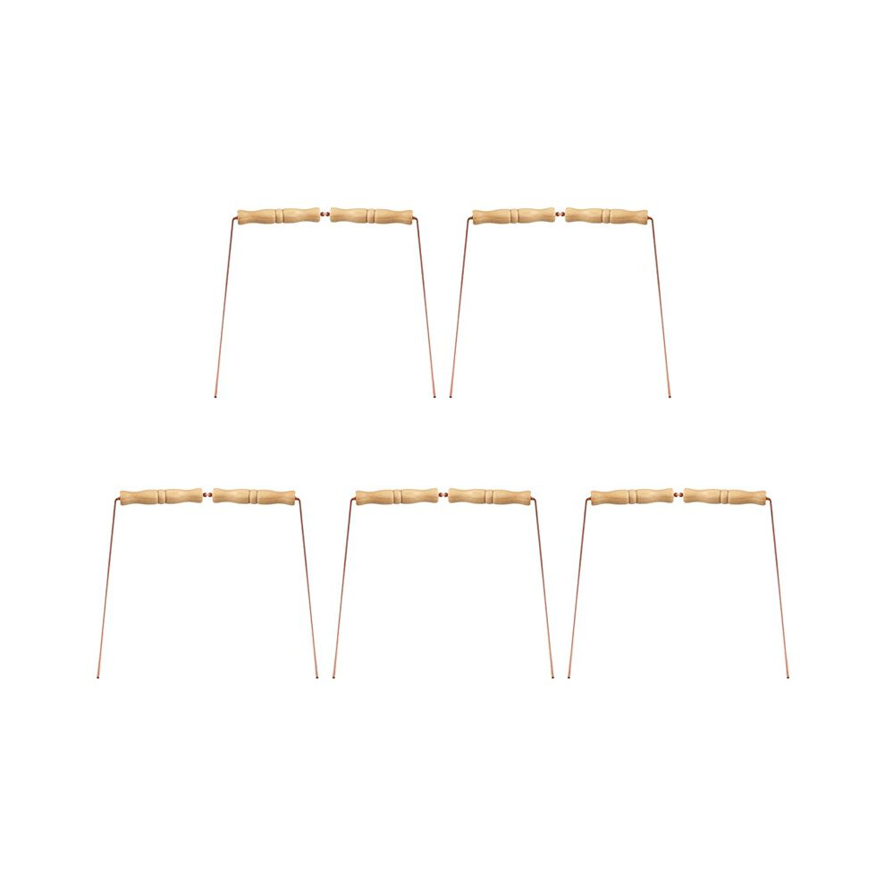 10X Copper Dowsing Rods Kit For Divination Tool - Natural Wooden Handles Divining Rods 4712355781904