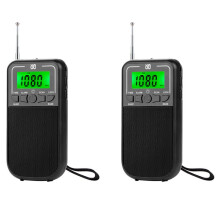 2X Portable AM FM SW Radio,Transistor Radio with LED Flashlight, Emergency Pocket Walkman Radio for Outdoor Camping