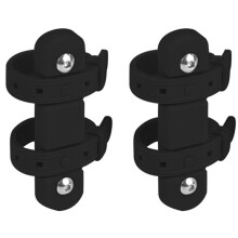 2X Bicycle Bottle Holder Adapter Silicone Road Bike Kettle Cage Conversion Base Without Hole Cycling Accessories Black