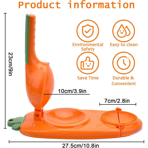 Tie-Dye Maker, 2 in 1 Dough Press Set, Multifunctional Manual Dough Maker, Baking Tools for Kitchen (Orange) 2