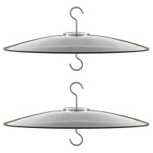 2X Glass Squirrel Baffle for Bird Feeders Pole - Shepherd Hooks/Post Hanging - Clear 13Inch Large Weather Guard