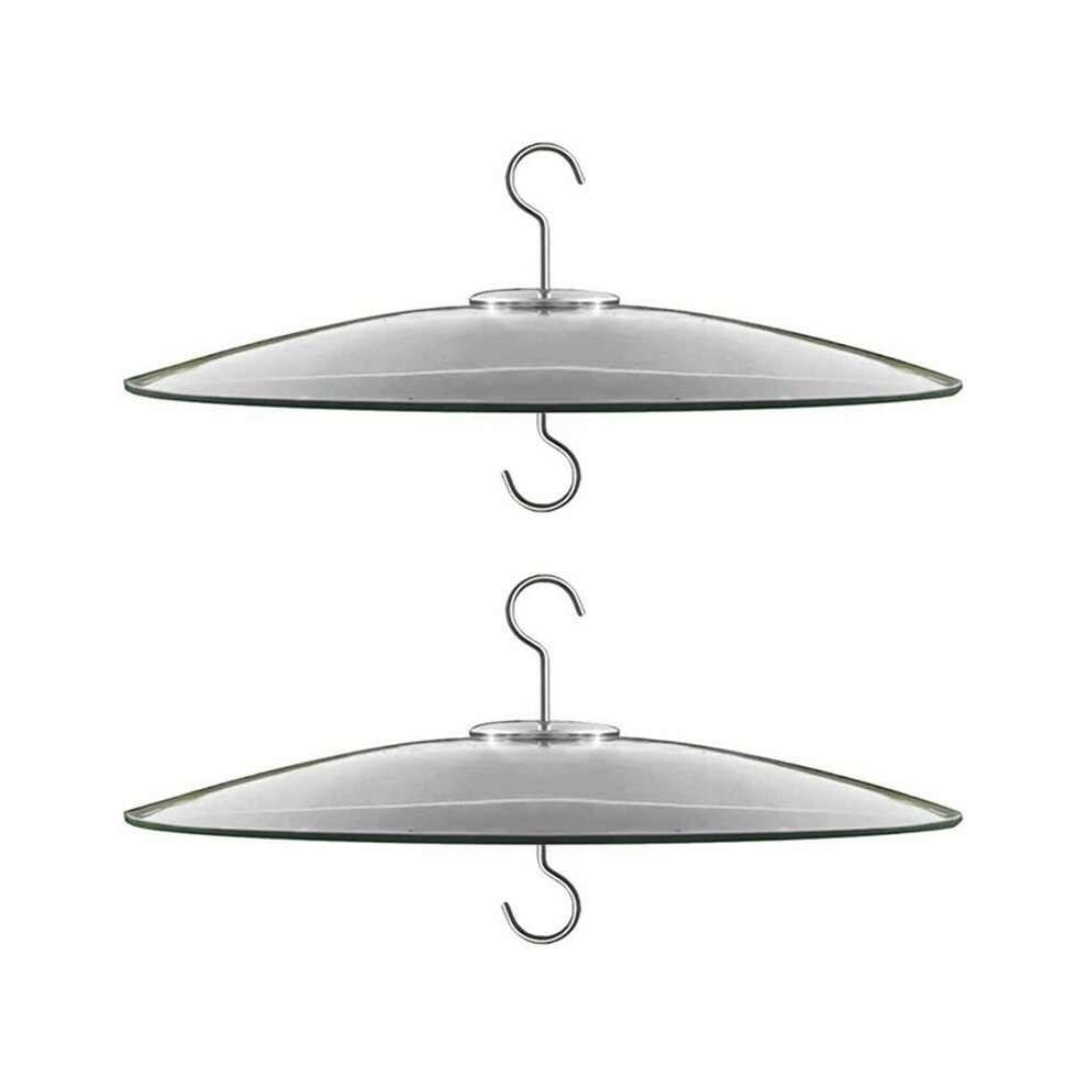 Brecantia 2X Glass Squirrel Baffle For Bird Feeders Pole - Shepherd Hooks/Post Hanging - Clear 13Inch Large Weather Guard