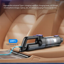 Handheld Vacuum Cordless - Car Vacuum Cleaner with Brushless Motor, 14000Pa Strong Suction Vacuum with LED Light