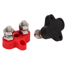 M8 Doppia Robusta 48V 2x M8 (5/16 pollici) perni nero-rosso