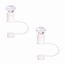 capace de pai din silicon cu formă de diamant pentru pahare Stanley de 30 și 40 oz, 10 mm, reutilizabile, transparente