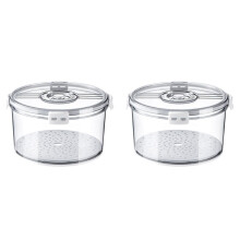 2X Airtight Bread Box Round Homemade Bread Storage Container Recording Bread Keeper for Homemade Bread
