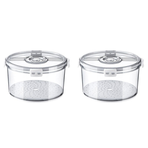2X Airtight Bread Box Round Homemade Bread Storage Container  Recording Bread Keeper for Homemade Bread