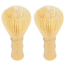 2X Traditional Matcha Whisk Reusable PP Resin Matcha Whisk Chasen Dishwasher Safe Matcha Stirrer Matcha Green Tea Yellow