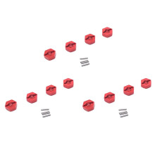 12X Aluminium Legierung 12Mm Combiner Rad Nabe Hex Adapter für 104001 1/10 RC Auto Upgrade Teile Zubehör,Rot