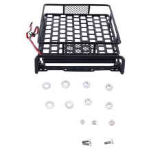 2X Metal 170X110Mm Luggage Carrier Roof Rack with LED Lights for CC01 CR01 RC4WD D90 Axial SCX10 1/10