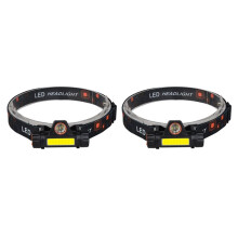 2X LED Headlamp with Magnet Rechargeable Waterproof Flashlight 300 Lumens Adjustable Angle Camping Fishing Light