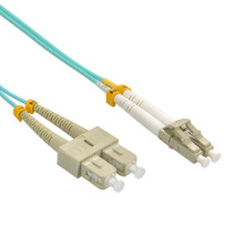 10 Pack 3m OM3 LC to SC Duplex Fiber Optic Patch Cable, 10Gbps Speed Transfer, LowLoss OFNR Jacket