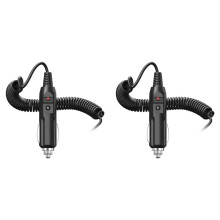 2X 12V Car Charger Power Cable Universal 5.5X2.1Mm for Car Lighter Built-in 3A Fuse with Indicator Light