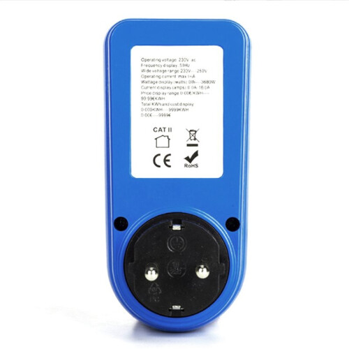 2X Socket Digital Current Meter Voltmeter AC Power Meter  Watt Power  Tester Wattmeter - EU Plug 2