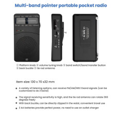 2X J-166 Pocket Portable Radio FM/AM Digital Tuning Radio Receiver FM87-108MHz MP3 Music Player Radios
