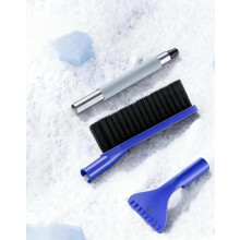 Extendable Car Snow Brush and Ice Scraper 24 Inch Stainless Steel AntiSlip Grip 5Row Bristles