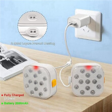 2X Rechargeable Submersible Pool Lights with Remote, IP68 Waterproof 16 Color Changing LED Lights with Glue