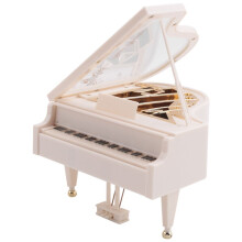 2X Piano Music Box, White Clockwork Mechanical Musical Boxes, Classical Music Box for Girls Birthday Gift