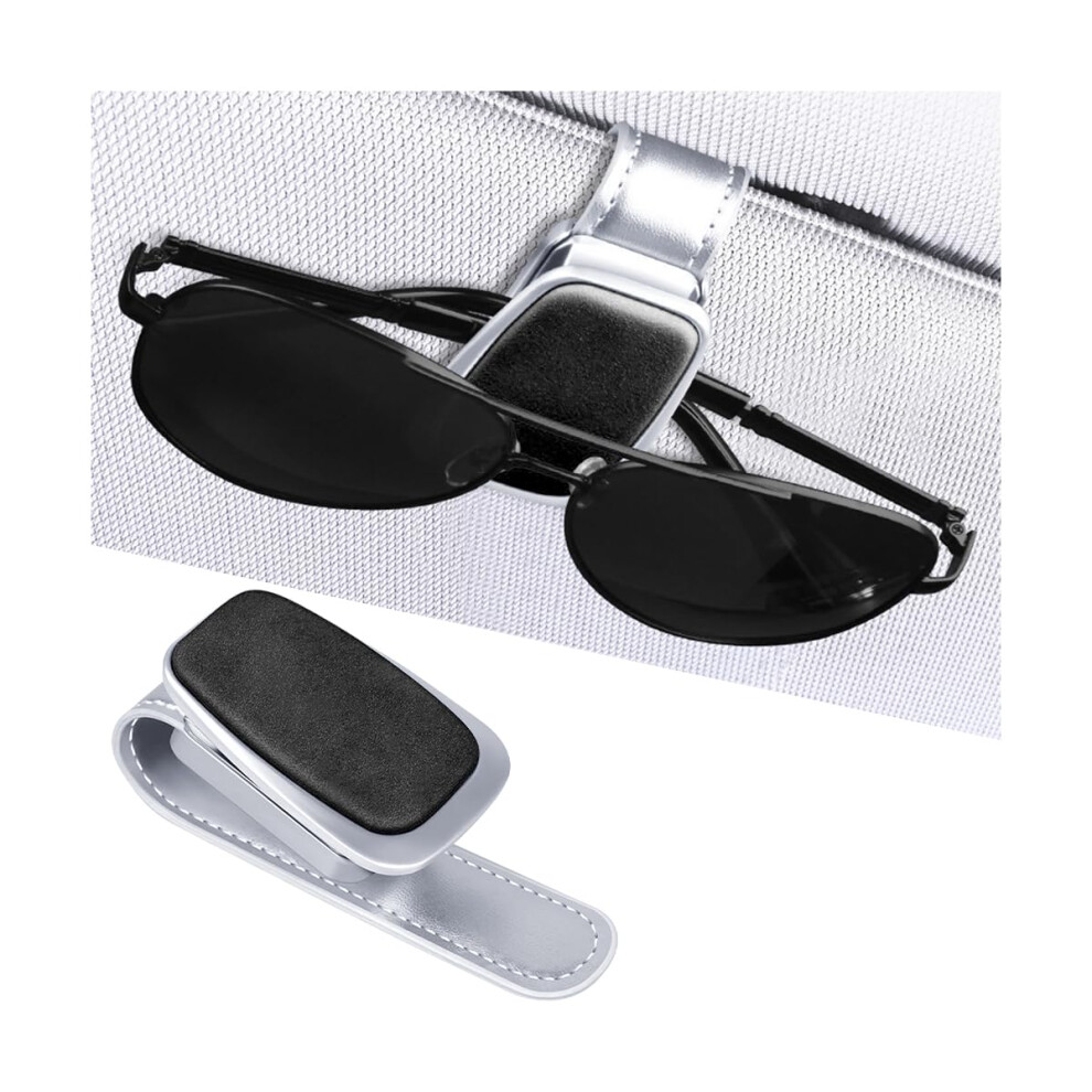 Magnetic Pu Leather Car Sunglasses Holder With Scratchâ Cushion For Sun Visor, Universal Fit For Suv Truck Sedan (Black) Black 9771547580812
