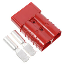 Solar Connector for Caravans with Tension Lock and Bright Red Compact Design