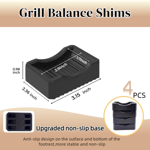 Griddle Leveling Shims Kit for Blackstone  Stackable NonSlip Pads for Even Heat and Stability 1
