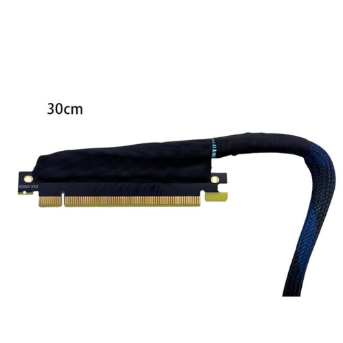 5X PCIE 4.0 X16 GPU Server  Card Extension Cable Woven Mesh Cable Bundle Right Out GEN4 Extension Cable,30cm 2
