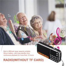 2X AM Radio Digital Bärbar Stereohögtalare MP3 Audio Player Radio LED-Ficklampa Stöd USB-Enhet TF-Kort AUX-In