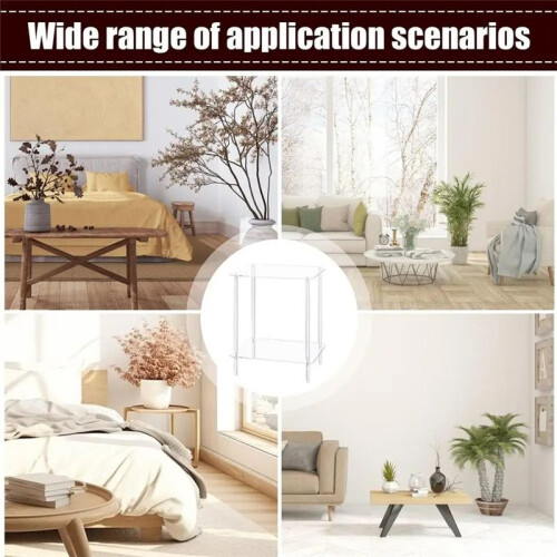 Acrylic Coffee Table Square Side Table Accent Table Sofa Bedside Table Clear Double Tier Snack Tea Side Table for Room 1
