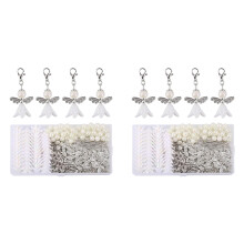 100sets DIY Guardian Angel Pendant Kit, Make Your Own Pearl Angel Pendant, Key Ring, Pendant for DIY Wedding Crafts
