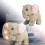 Elefante de pelúcia eletrônico interativo, presente animado, que anda, ideal para aniversários de crianças pequenas, marrom, 23 cm (9 polegadas) 2