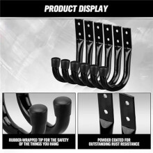 12pcs Heavy Duty Garage Storage Hooks,Bike Hooks for Garage Wall,Utility Garage Hooks,Wall Mount J Hook for Hanging