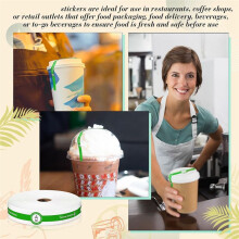 500 Pcs Safe Secure Tamper Evident Seals Stickers for Drink Lids Food Delivery Stickers Sealed for Freshness Labels